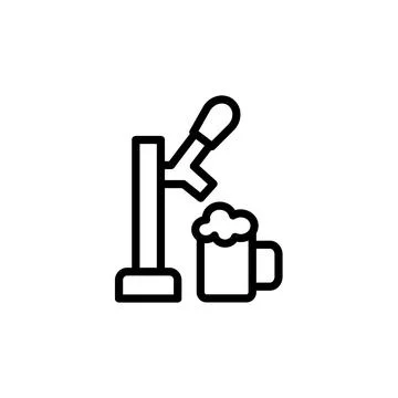 Beer dispenser, machine icon. Simple line, outline vector elements of Stock Illustration