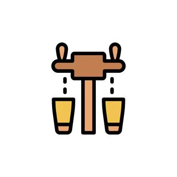 Beer dispenser, machine icon. Simple color with outline vector elements of Illustrazione stock