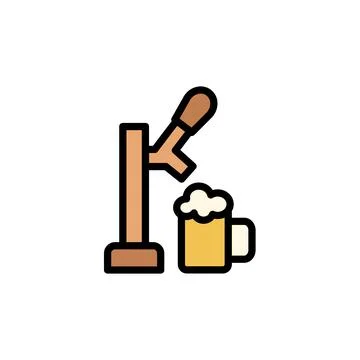 Beer dispenser, machine icon. Simple color with outline vector elements of Illustrazione stock