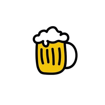 Beer doodle icon, vector color illustration Stock Illustration