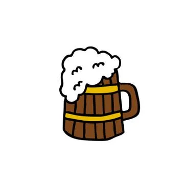 Beer doodle icon, vector illustration Stock Illustration