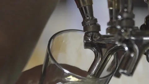 Beer Draft Pour Closeup Tracking Shot Stock Footage 172206319