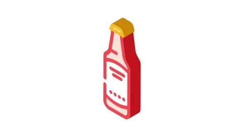 Beer drink bottle isometric icon animation Stock Footage 327293500