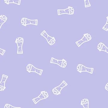 Beer drink for relax line vector seamless pattern Stock Illustration