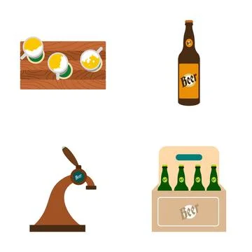 Beer drinks and bottling process elements Stock-Illustration