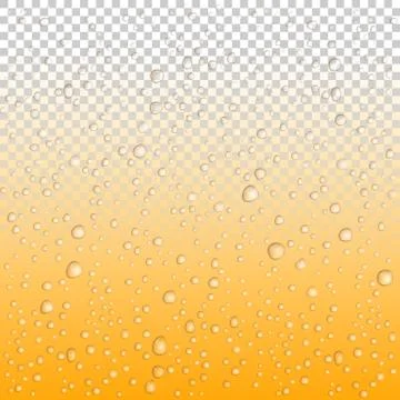 Beer drops on glass, Vector Water drops on glass. Rain drops on transparent b Stock Illustration