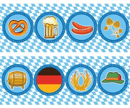 Beer elements with oktoberfest symbol.vector labels Stock Illustration