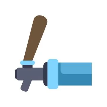 Beer faucet draft handle serving cold beverage Stock Illustration