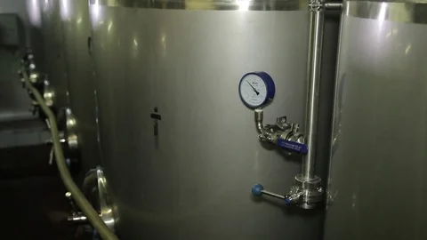 Beer fermentation tanks Stock Footage 80637250