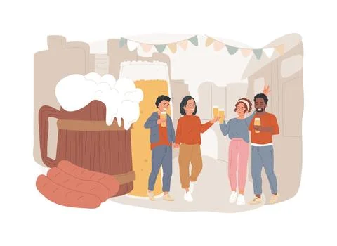 Beer fest isolated concept vector illustration. Ilustración de archivo
