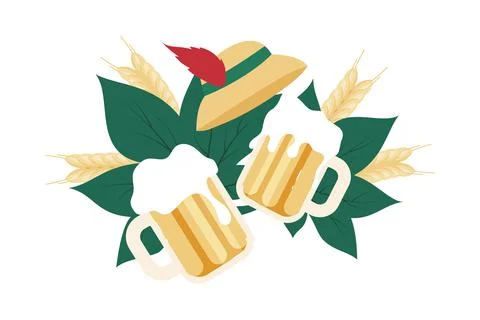 Beer festival in German flat concept vector illustration 스톡 일러스트