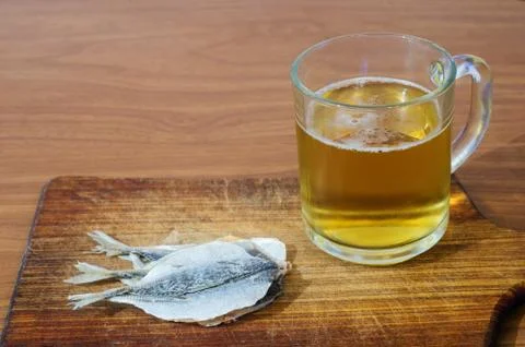 Beer with fish Stock Photos