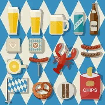 Beer flat icons Stock Illustration