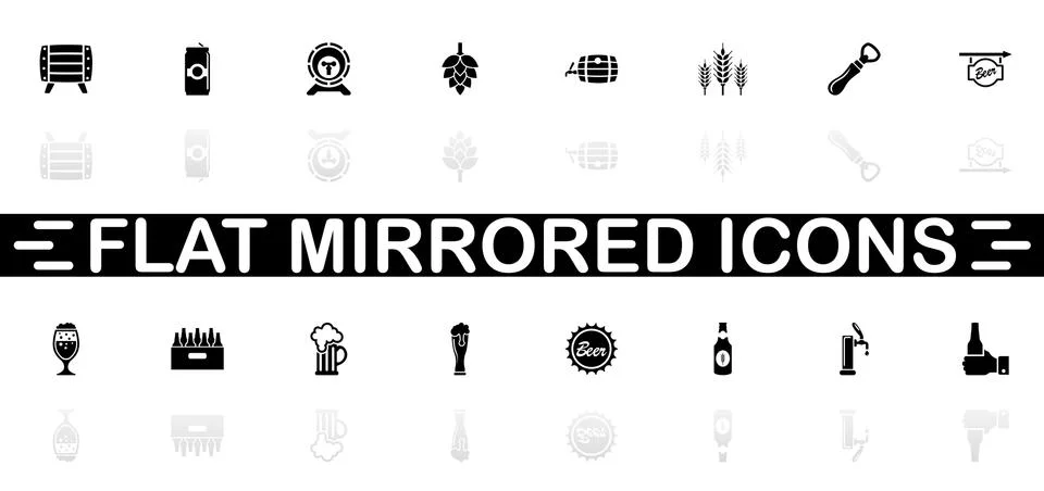 Beer - Flat Vector Icons Stock Illustration