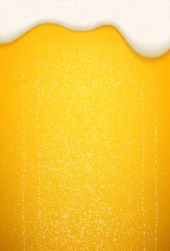 Beer foam and bubbles background. Vector poster template of seamless realisti Illustrazione stock