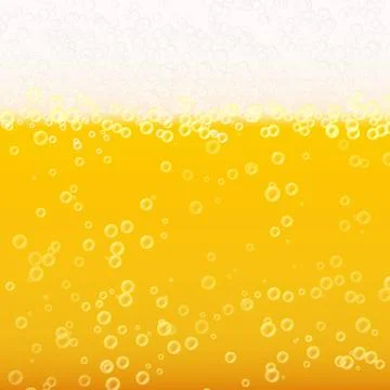 Beer Foam Background. Realistic Beer Texture. Light Bright, Bubble And Liquid Stock Illustration