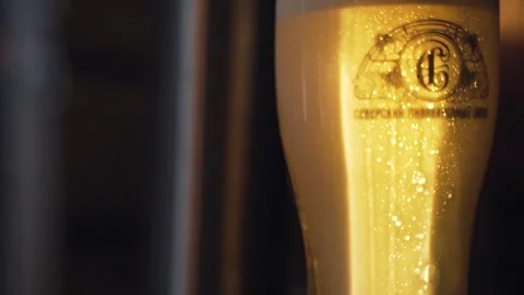 Beer foam flows Stock Footage 153269322