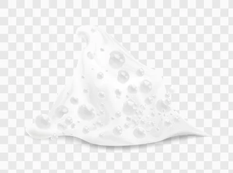 Beer foam isolated on transparent background. White soap froth texture with Stock Illustration