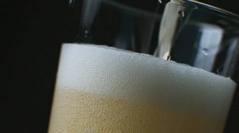Beer foam slow motion Stock Footage