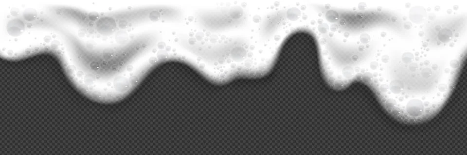 Beer foam texture. 3d white shampoo soap vector Stock Illustration