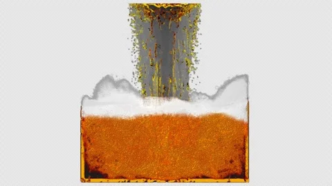 Beer with foam with transparency Video stock 336347926