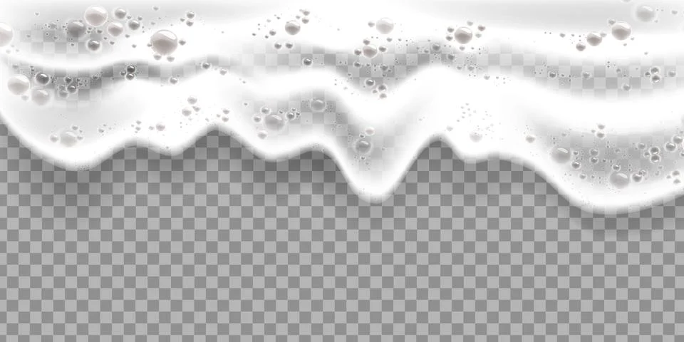 Beer foam, vector soap bath bubble background, shampoo lather texture Stock Illustration