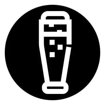 Beer glass with bubbles icon in circle Stock Illustration