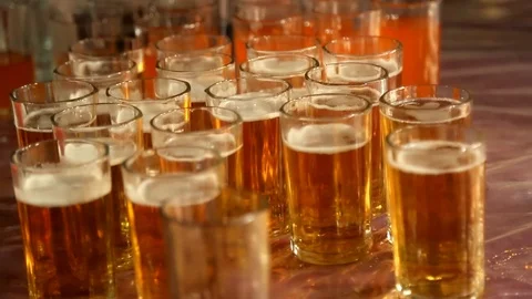 Beer With Glass Stock Footage 124375688
