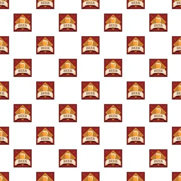 Beer glass logo pattern retro beverage background イラスト素材