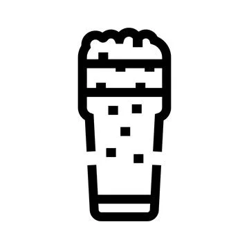 Beer glass offering cold refreshing alcoholic beverage with foam Stock Illustration