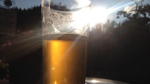 Beer Glass Outside 2 Stock Footage 112346262