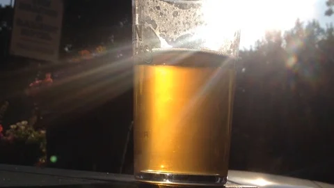 Beer Glass Outside Stock Footage 112346243