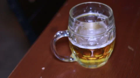 Beer Glass in a Pub. Stock Footage 58164451