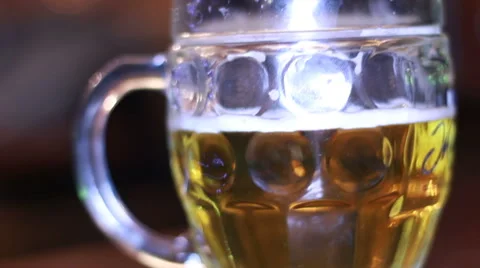 Beer Glass in a Pub. Stock Footage 58164510