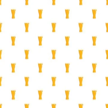 Beer glass seamless pattern repeating background design Stock Illustration
