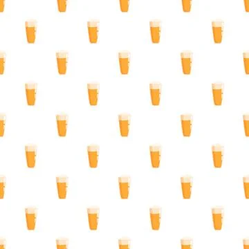 Beer glass seamless pattern on white background Illustrazione stock