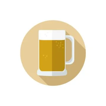Beer glass vector flat design Stock Illustration
