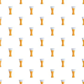 Beer glasses creating a repeating pattern on white background Stock Illustration