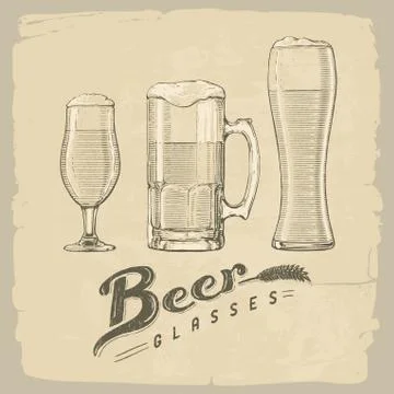 Beer glasses Stock Illustration