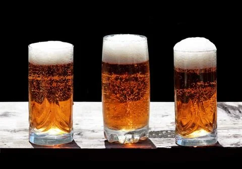 Beer in glasses 스톡 사진
