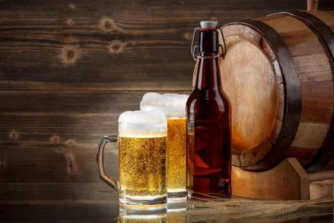 Beer glasses Stock Photos