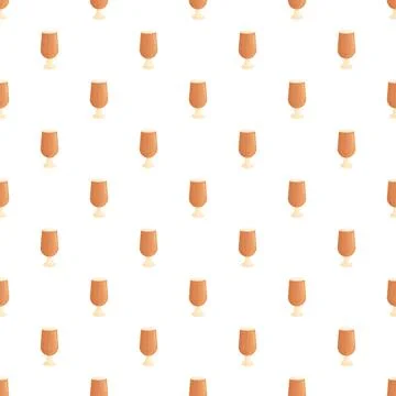 Beer glasses repeating seamless pattern on white background 스톡 일러스트