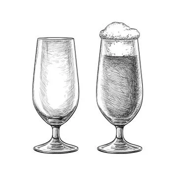 Beer glasses skatch Stock Illustration