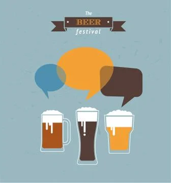 Beer glasses talking Stock Illustration