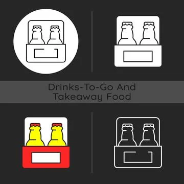 Beer to go dark theme icon Stock Illustration