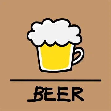 Beer hand-drawn style,Vector illustration. 스톡 일러스트