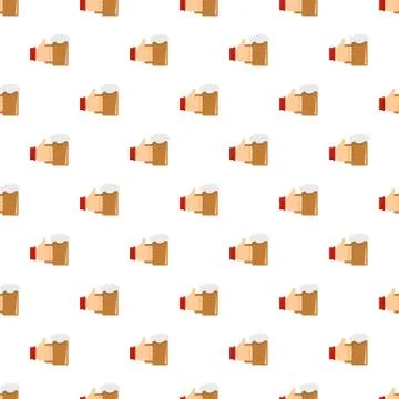 Beer in hand pattern seamless Stock Illustration