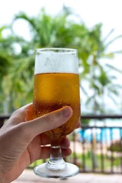Beer in hand 스톡 사진