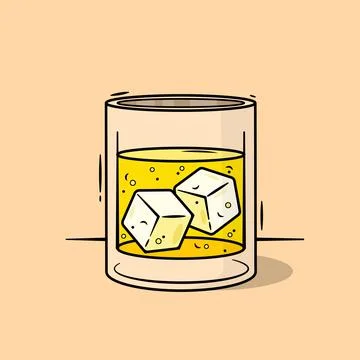 Beer with ice cube Stock Illustration