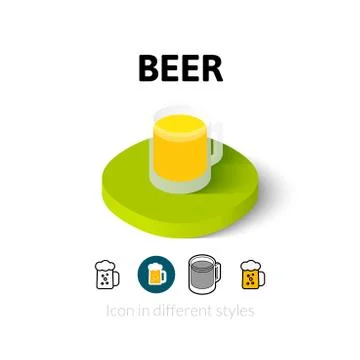 Beer icon in different style Stock Illustration
